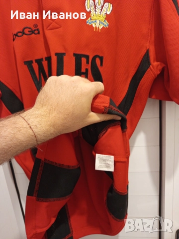 Оригинална ретро ръгби фланелка на Уелс, снимка 3 - Други спортове - 51706593