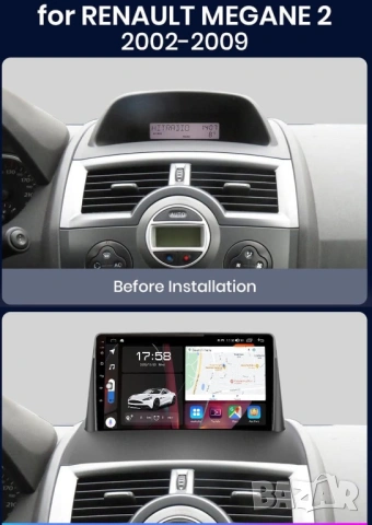 Мултимедия, Двоен дин, за Renault Megane 2, Навигация, Android, Меган 2, Carplay, Android Auto, Waze, снимка 6 - Аксесоари и консумативи - 53780106
