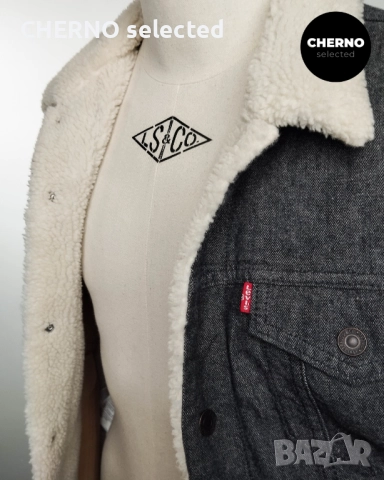Дънково яке с топла подплата LEVI’S Sherpa Trucker Denim Jacket – Размер  L – Ново с етикети, снимка 11 - Якета - 52829901