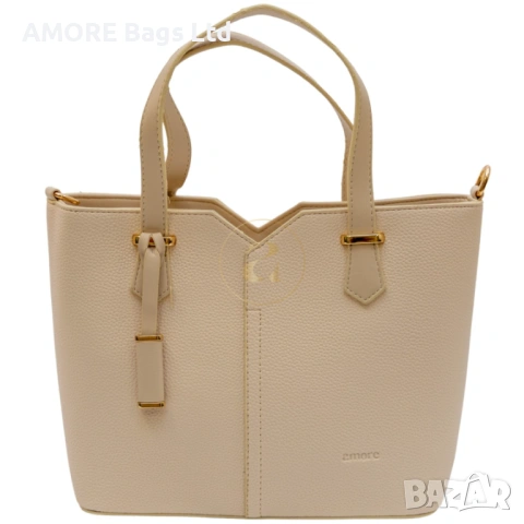 Класическа дамска чанта AMORE Aurora - Cream