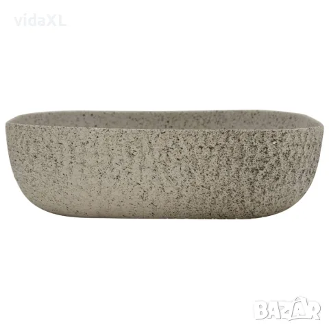vidaXL Мивка за плот, сив, правоъгълна, 48x37,5x13,5 см, керамика, снимка 3 - Мивки - 56146194