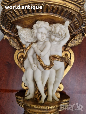 Уникална стара антикварна конзола за стена , снимка 7 - Други ценни предмети - 53063577