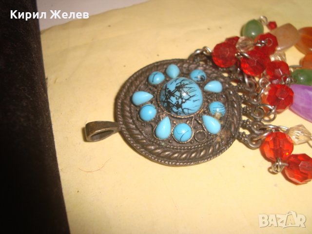 ПОСРЕБРЕН РАЗКОШЕН АРТ МЕДАЛЬОН БОГАТО УКРАСЕНО ФЕШЪН БИЖУ 21922, снимка 5 - Колиета, медальони, синджири - 33789708