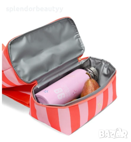 Victoria's Secret Раница и Хладилна Чанта 2 в 1, Розово-Коралово Райе, снимка 2 - Раници - 51241283