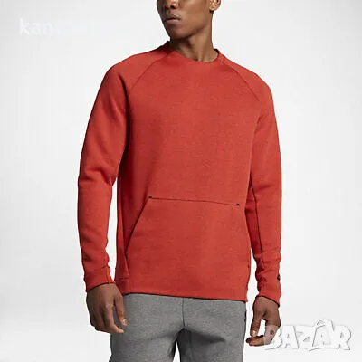 Nike Tech Fleece Crew Max Orange Heather - страхотна мъжка блуза S