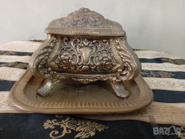 Барокова кутия за бижута с поднос, снимка 5 - Други ценни предмети - 52933721