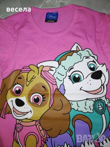 Розови блузи с пес патрул, имат къдрички на ръкавите, снимка 2 - Детски Блузи и туники - 39961483