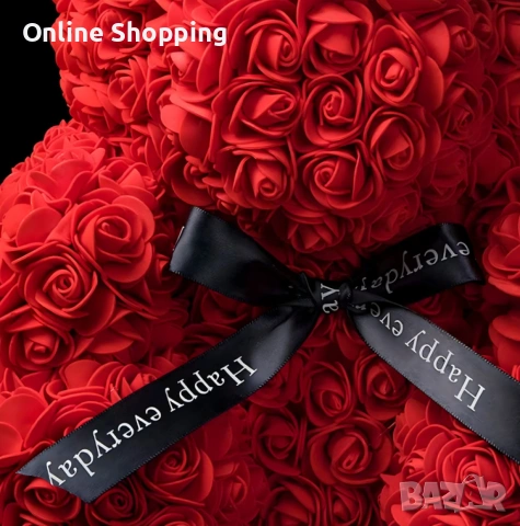 Плюшено мече с LED рози - подарък за мама, момиче, баба - комплект вечни рози 25 см, снимка 10 - Други - 53404881