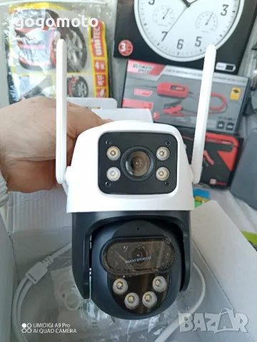 Смарт WiFi Външна камера, 8 MP, ДВОЙНА КАМЕРА, 360 ГРАДУСА, SD КАРТА,МИКРОФОН, ВИСОКОГОВОРИТЕЛ, снимка 3 - IP камери - 48001737