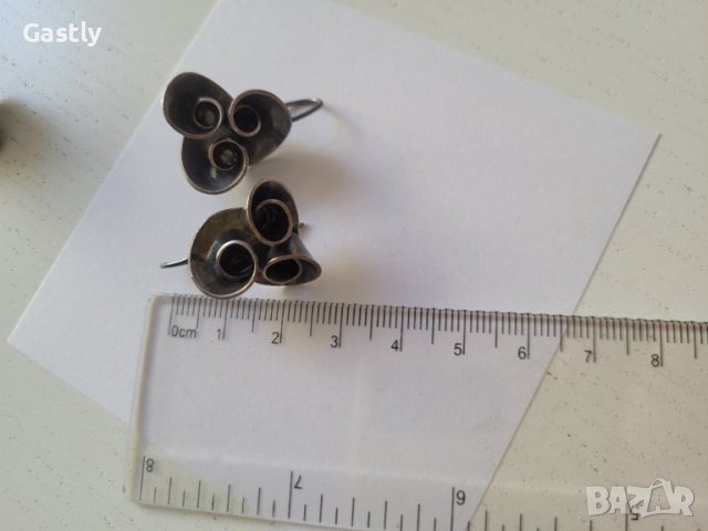 Авторски сет от сребро - Колие, пръстен, обици, снимка 3 - Бижутерийни комплекти - 39887553