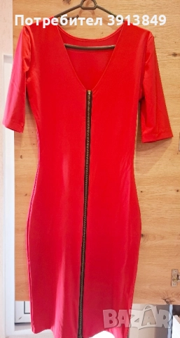 Дамска червена рокля, снимка 2 - Рокли - 52502154