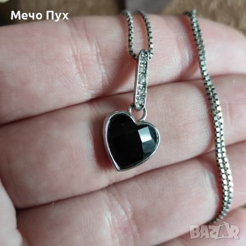 Сребърен синджир с висулка Сърце (264), снимка 5 - Колиета, медальони, синджири - 44351509