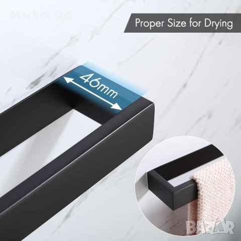 Стоманена стойка за хавлии за баня - 40см без къртене, снимка 5 - Други стоки за дома - 42086160