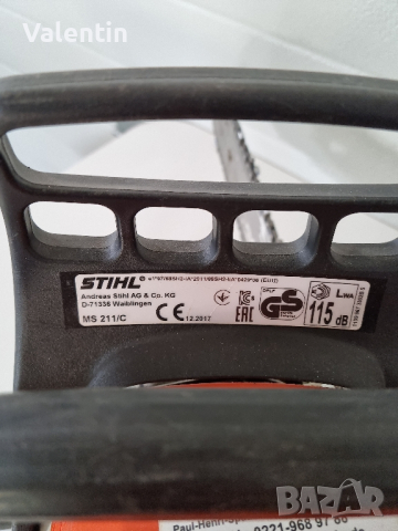 STIHL MS 211 Немска моторна резачка, снимка 5 - Градинска техника - 44745537