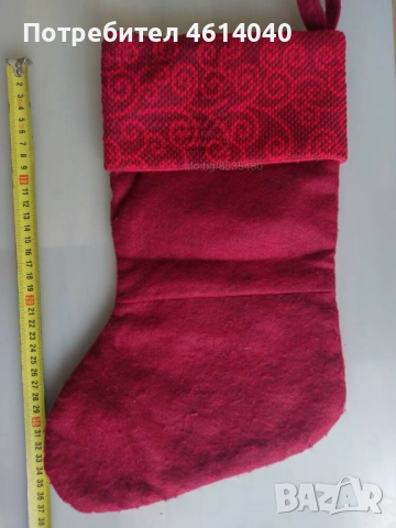 Голям коледен чорап Чиния диам.32,5 см Коледна украса, снимка 2 - Други - 52422105