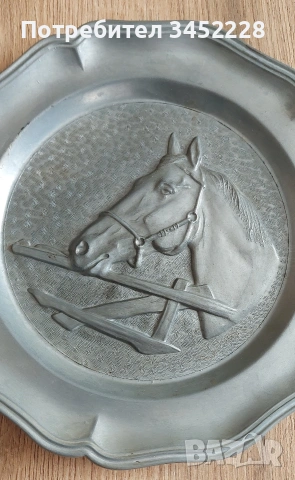 пано ретро калаена чиния маркирана за ценители , снимка 2 - Декорация за дома - 53826298