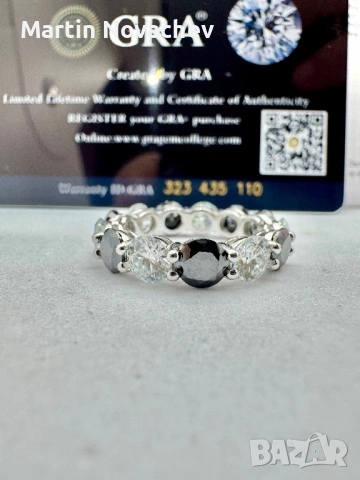 Сребърен пръстен с мойсанит (Диамант) 6 карата