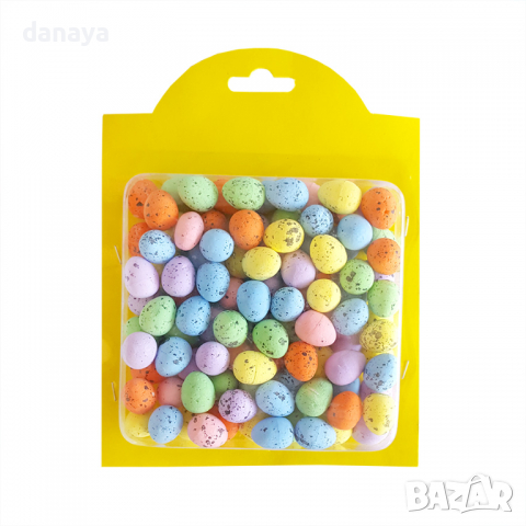 2827 Мини цветни великденски яйца за декорация, 100 броя
