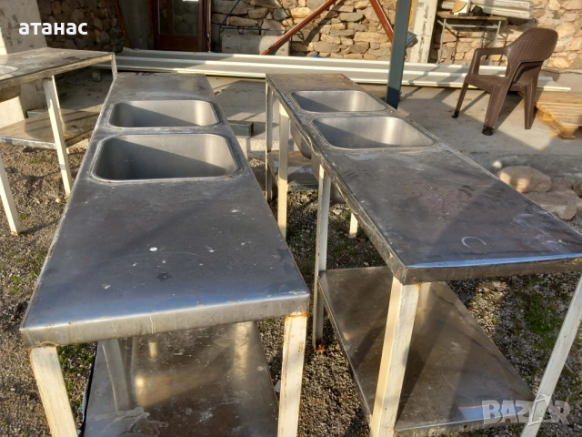 Маси от неръждавейка с мивки, снимка 2 - Други стоки за дома - 53818086