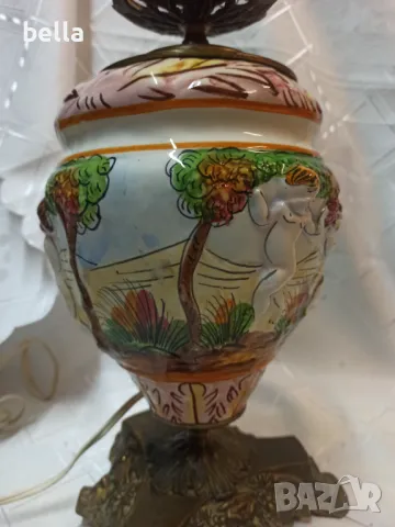 Антикварна висока настолна лампа Capodimonte, снимка 10 - Антикварни и старинни предмети - 49646525