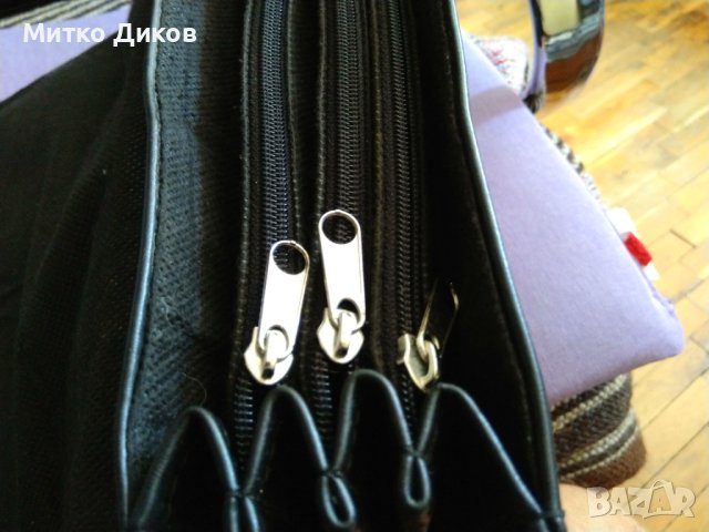 Чанта кожена през рамо женска с 5 прегради с цип 270х215х130мм, снимка 11 - Чанти - 41937157