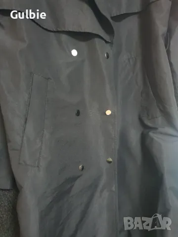 Дамски черен тренч, снимка 2 - Якета - 49928568