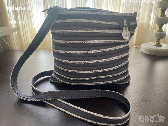 👜 Сива текстилна дамска чанта – лека и удобна