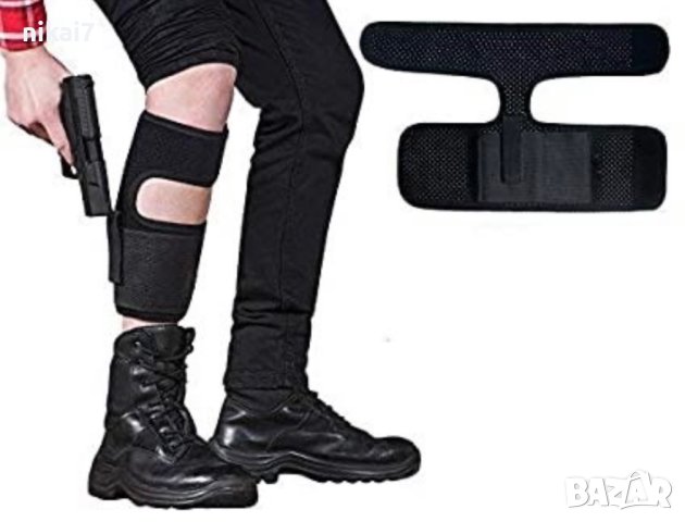 тактически скрит кобур за глезен пистолет револвер неопренов перфорира, снимка 3 - Други - 42101279