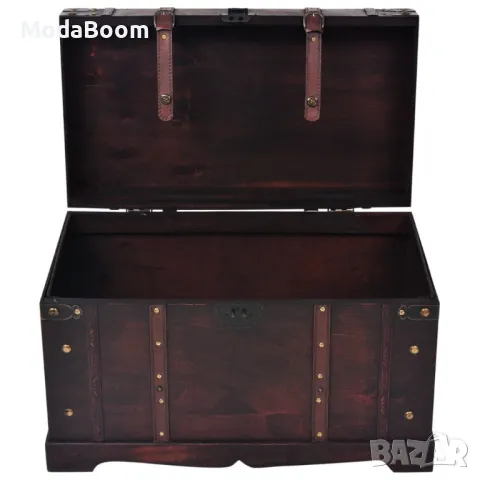 Винтидж сандък, дървен, 66x38x40 см , снимка 4 - Антикварни и старинни предмети - 48906164