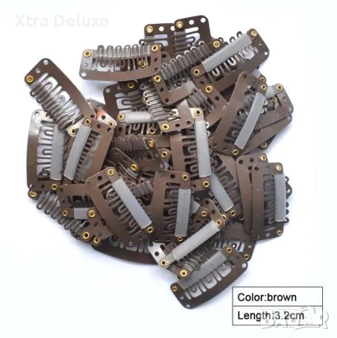 Клипси/щипки/фиби за екстеншъни/коси/перуки - 3.2см, снимка 4 - Аксесоари за коса - 52800389