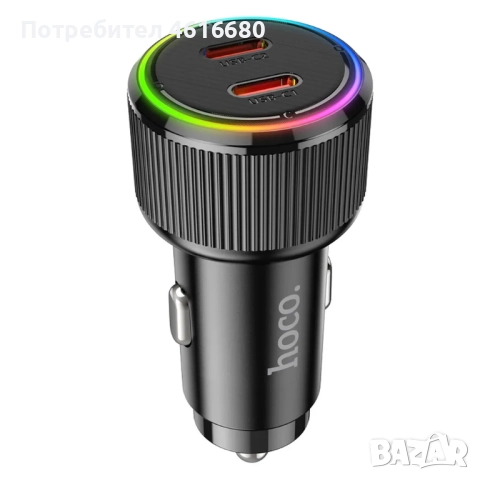 Зарядно за кола Car charger Hoco 2 x USB C QC PD 50W NZ14B black, снимка 10 - Резервни части за телефони - 52199997