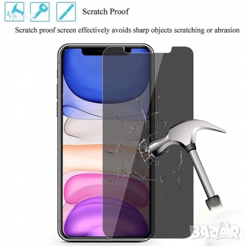 Anti-spy стъклен протектор за Айфон (Apple screen protector), снимка 3 - Фолия, протектори - 36112280