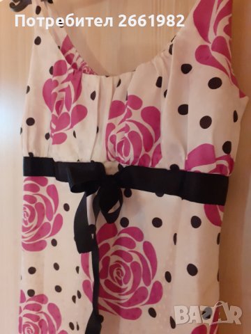 Прекрасна бяла рокля на точки и цветя , снимка 3 - Рокли - 41616569