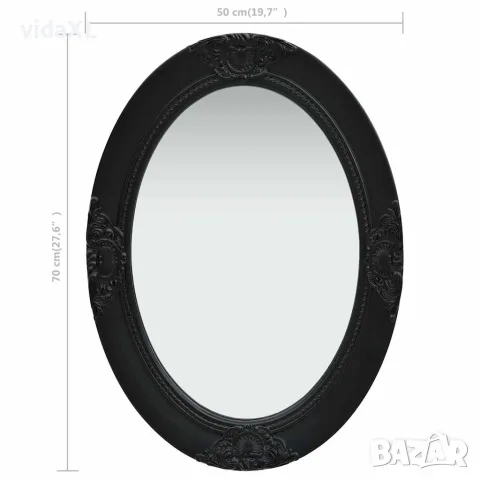 vidaXL Стенно огледало, бароков стил, 50x70 см, черно, снимка 5 - Огледала - 56146734