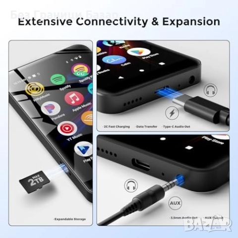 Нов Смарт MP4 музикален плейър с 4" дисплей и родителски контрол 160GB с Bluetooth WiFi Spotify , снимка 6 - MP3 и MP4 плеъри - 52508072