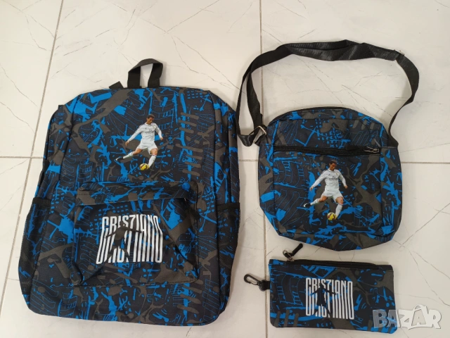 Ученическа раница Кристиано Роналдо 3 части, CR7 раница за училище