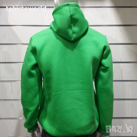Нов мъжки зелен суичър с качулка и джобчета, снимка 7 - Суичъри - 34734168