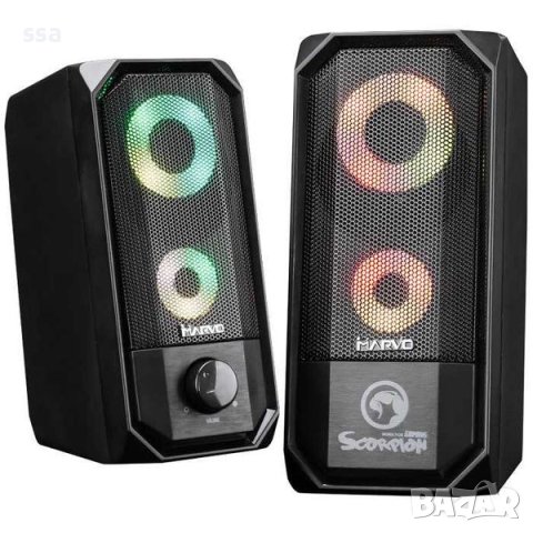 Marvo тонколони Gaming Speakers 2.0 6W RGB - MARVO-SG-265, снимка 1 - Тонколони - 41376173