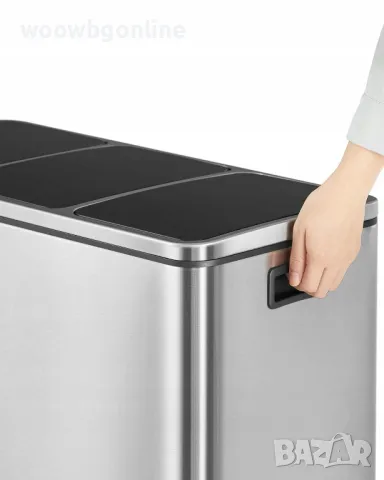 Троен кош за отпадъци - хром 3 x 18L = 54L, снимка 6 - Аксесоари за кухня - 49617948