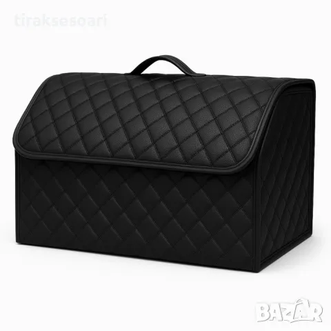Черно с черно органайзер за багажник кутия за съхранение 66x30x30 см