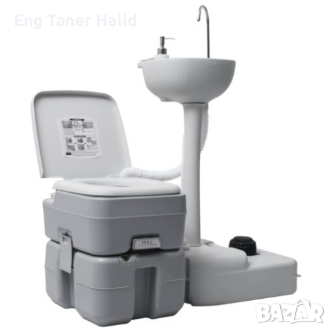 Комплект преносима къмпинг тоалетна с мивка безплатна д-ка, снимка 1 - Химически тоалетни - 36289591