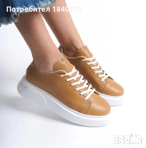 Дамски кецове/сникърси естествена кожа, снимка 3 - Кецове - 52233431