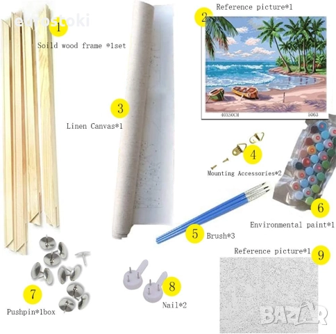 Tucocoo Комплекти за рисуване по номера с рамка с пейзаж и водопад, с четки и акрилни бои върху плат, снимка 4 - Картини - 52296049