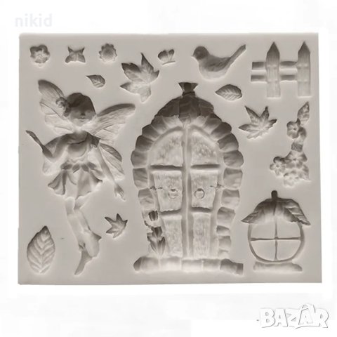 Приказна къща къщичка фея врата силиконов молд форма фондан декор, снимка 3 - Форми - 41894074