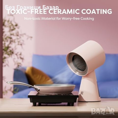 Нов Ергономичен Тиган за Готвене, Лесен за Почистване, 26cm розов, снимка 4 - Съдове за готвене - 44396138