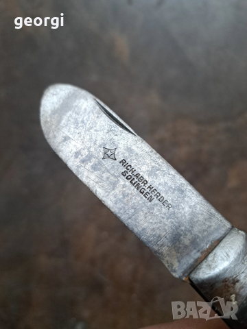 стар немски сгъваем нож Richard Herder Solingen 31/3, снимка 2 - Ножове - 53053571