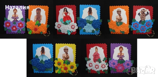 Ръчно бродирани великденски яйца, картички и книгоразделители, снимка 13 - Декорация за дома - 53615695