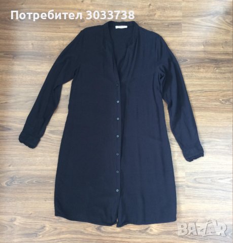 Pieces Класическа черна рокля тип риза, снимка 2 - Рокли - 41676826