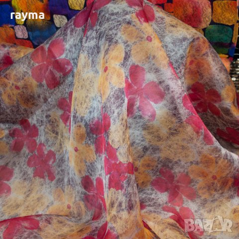 Плат дизайнерска органза естествена коприна принт цветя -50%, снимка 9 - Поли - 34474519
