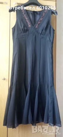 НОВА КОПРИНЕНА ЧЕРНА БАЛНА РОКЛЯ ДО КОЛЕНЕТЕ р. М, снимка 3 - Рокли - 49004528